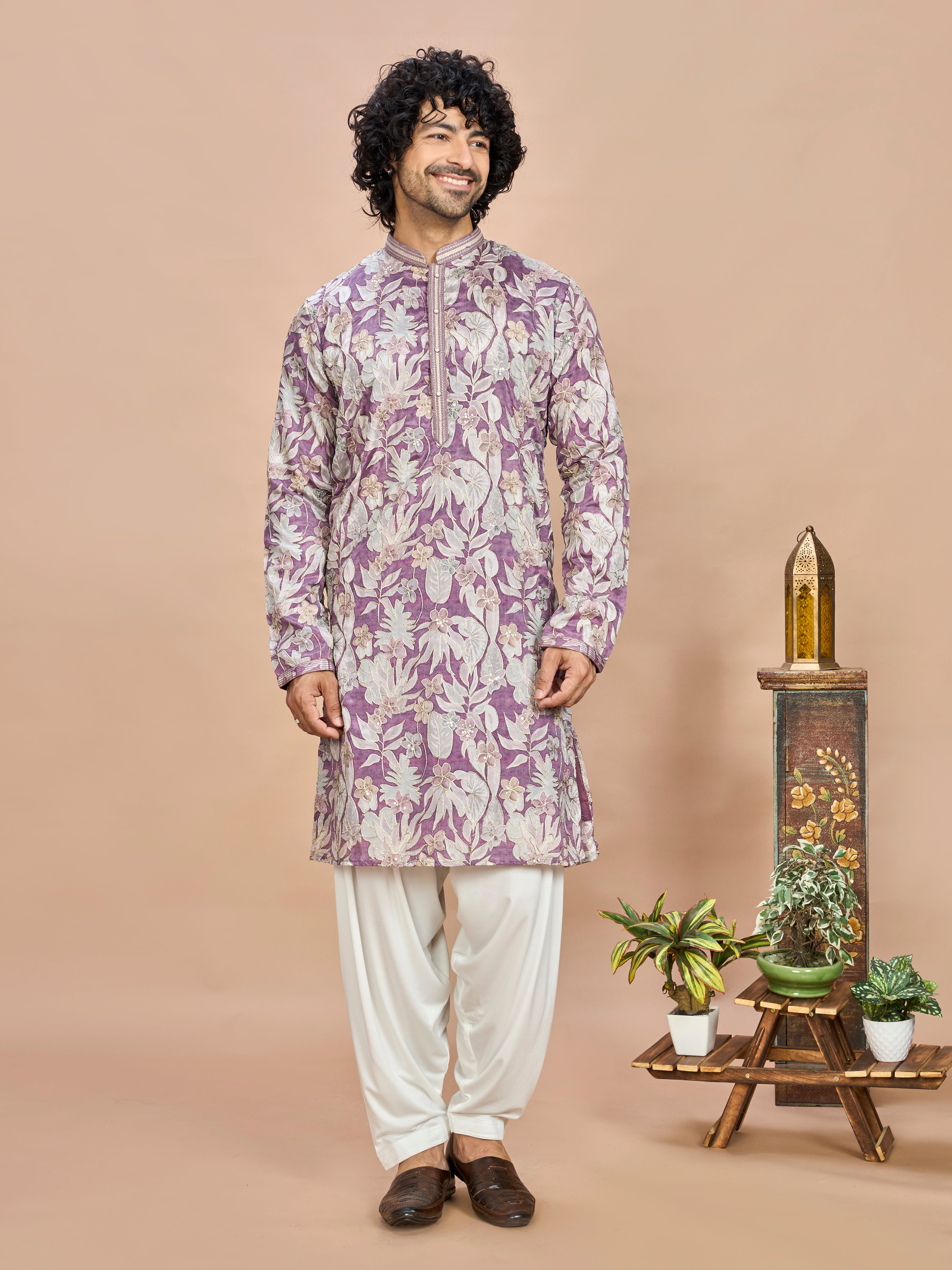 Royal Purple Kurta for Men