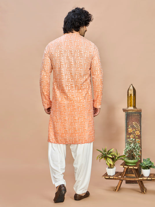 Royal Orange Kurta for Men