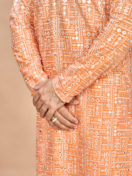 Royal Orange Kurta for Men